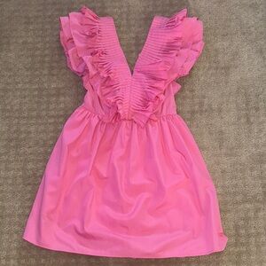 Entro Pink Ruffled Vneck Sundress